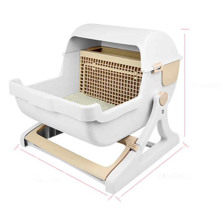 Semi-Automatic Cat Toilet Semi-Enclosed Litter Pot