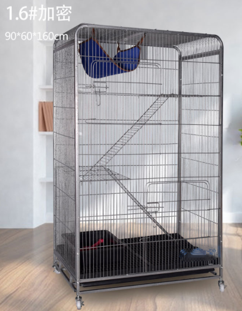 Square Double-Bar Stainless Steel Pet Cage