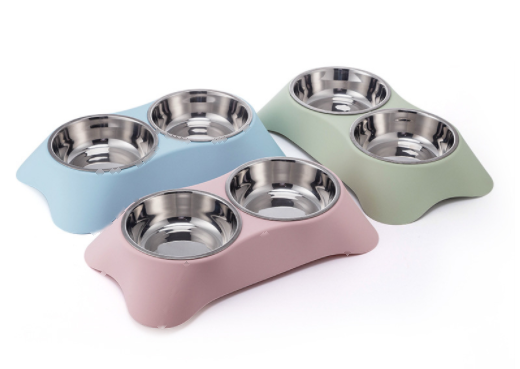 Stainless Steel Melamine Non-Slip Double Pet Bowl